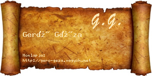Gerő Géza névjegykártya